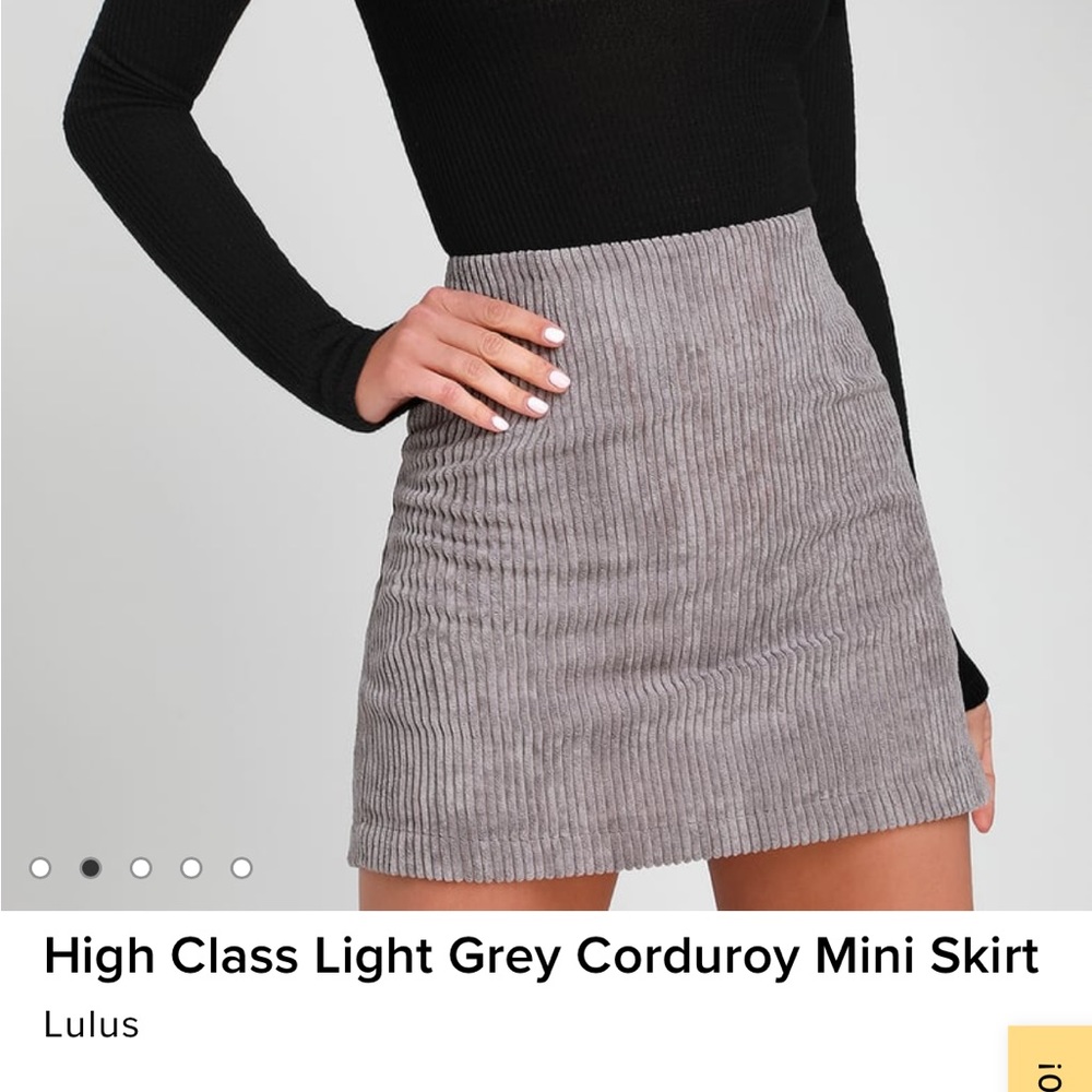 Light gray Lulus corduroy skirt - NWT!